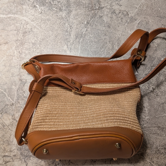 Italian Made Valentina Genuine Leather Brown and Tan Women's Crossbody Bag - Picture 2 of 12